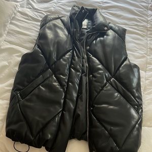 Abercrombie Oversized Faux Leather Vest